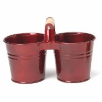 Houston International Trading 8122E GA Enameled Galvanized 2 Planter Unit with Wood Handle, G