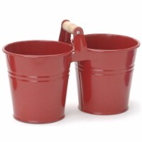 Houston International Trading 8122E GC Enameled Galvanized 2 Planter Unit with Wood Handle, G