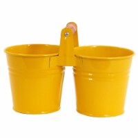 Houston International Trading 8122E SAFF Enameled Galvanized 2 Planter Unit with Wood Handle,