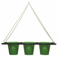 Houston International Trading 8536E SA Enameled Galvanized Triple Hanging Planter with Iron H