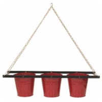 Houston International Trading 8536E XR Enameled Galvanized Triple Hanging Planter with Iron H