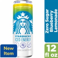 Starbucks Iced Energy Zero Sugar Sparkling Energy Drink Blueberry Lemonade Perspective: Main