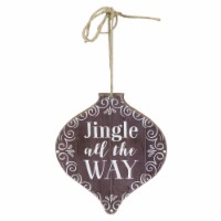 Burton and Burton 5.5 White and Red Wooden Rustic Deck The Halls Onion Christmas Ornament