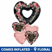 Happy Valentine's Day Helium Filled Balloon Bouquet - Pink Multi Perspective: Main