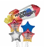 Rocket Birthday Helium Filled Balloon Bouquet Perspective: Main