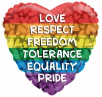 LGBTQ Striped Heart Helium Filled Balloon Perspective: Main