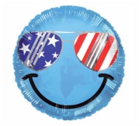 Sunglasses Smile Face Patriotic Helium Filled Balloon Perspective: Main