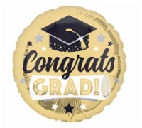 Congrats Grad Gold Helium Filled Balloon Perspective: Main