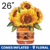 Sunflower Mason Jar Oversized Shape Helium Filled Balloon Perspective: Main