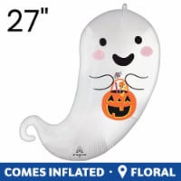 Trick or Treat Ghost Oversized Shape Helium Filled Balloon Perspective: Main