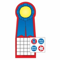 Creative Shapes Etc SE-4049 3 x 9 in. Incentive Sticker Set, Blue Ribbon - 6 Sheets per Pack