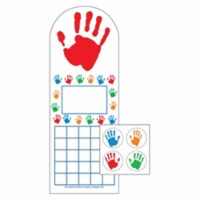 Creative Shapes Etc SE-4058 3 x 9 in. Incentive Sticker Set, Hands - 6 Sheets per Pack & 288
