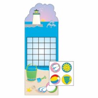 Creative Shapes Etc SE-4076 3 x 9 in. Incentive Sticker Set, Beach - 6 Sheets per Pack & 288