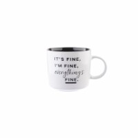 Pacific Market International It's Fine I'm Fine Coffee Mug - White / Black