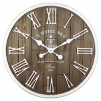 Crystal Art Gallery Round Wood & Metal Clock Perspective: Main