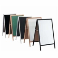 Aarco Products Oak Frame Black Acrylic A-Frame Sidewalk Board