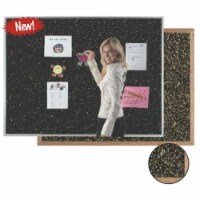 Aarco Products Oak Frame Blue Rubber Cork Bulletin Board- Blue - 24 x 36 in.