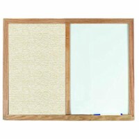Aarco Products  Oak Frame Combination Beige Fabric Tack Board - 18 H x 24 W in.