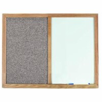 Aarco Products  Oak Frame Combination Grey Fabric Tack Board - 18 H x 24 W in.