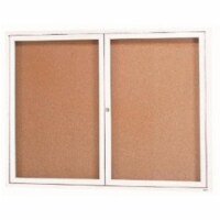 Aarco Products Aluminum Framed Enclosed Bulletin Board- White - 24 x 12 in.