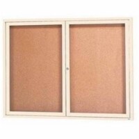 Aarco Products  Aluminum Framed Enclosed Bulletin Board- Ivory - 24 x 12 in.