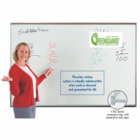 Aarco Products Professional Series Porcelain Green Chalk Board With Map Rail- 4 x 4 ft.