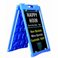 Aarco  Universal Sidewalk A-Frame Sign Holder with Deluxe Black Chalkboard&#44; Blue