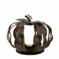 Napco 10 Brown and Green Pumpkin Thanksgiving Votive Candle Holder