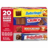 Butterfinger, CRUNCH, Baby Ruth and 100 Grand, Assorted Full Size Chocolate Candy Bars, 35 oz Perspective: Main