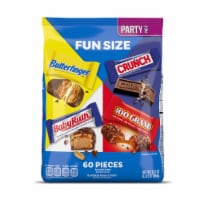 Butterfinger, CRUNCH, Baby Ruth and 100 Grand, Bulk 60 Pack, Assorted Fun Size Chocolate Candy Bars Perspective: Main