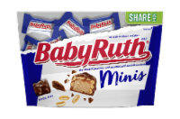 Baby Ruth, Chocolatey, Peanut Caramel Minis Candy Bars, Resealable Share-Size Bag, 9.6 oz Perspective: Main