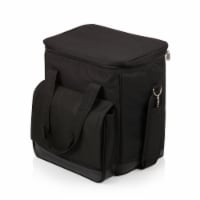 Cellar 6-Bottle Wine Carrier & Cooler Tote, Black with Gray Accents