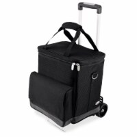 Cellar 6-Bottle Wine Carrier & Cooler Tote with Trolley, Black with Gray Accents