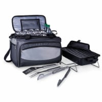 Buccaneer Portable Charcoal Grill & Cooler Tote, Black with Gray Accents