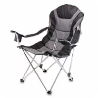 Reclining Camp Chair, Black with Gray Accents