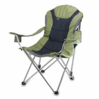 Reclining Camp Chair, Sage Green with Gray Accents