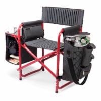 Fusion Backpack Chair with Cooler, Dark Gray with Red Accents