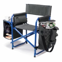 Fusion Backpack Chair with Cooler, Dark Gray with Blue Accents