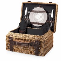 Champion Picnic Basket, Black with Brown Accents