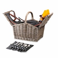 Piccadilly Picnic Basket, Gray with Gold Accents