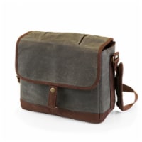Insulated Double Growler Tote, Khaki Green with Brown Accents