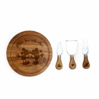 Disney Mickey & Minnie Mouse - Acacia Brie Cheese Cutting Board & Tools Set, Acacia Wood