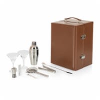 Manhattan Cocktail Case, Mahogany with Tan Accents