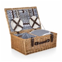 Belmont Picnic Basket, Navy Blue & White Stripe