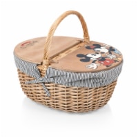 Disney Mickey & Minnie Mouse - Country Picnic Basket, Navy Blue & White Stripe