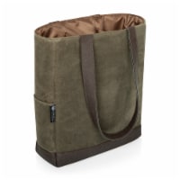 3 Bottle Insulated Wine Cooler Bag, Khaki Green with Beige Accents
