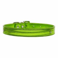 Mirage Pet Products 10-02 MdLgM .38 in.  - 10mm Metallic Two Tier Collar Lime Green Medium