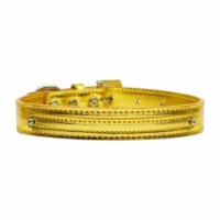 Mirage Pet Products 10-02 LgGDM .38 in. - 10mm Metallic Two Tier Collar Gold Large