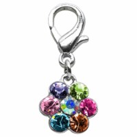 Mirage Pet Products 11-07 MC Lobster Claw Flower Charm Multi Color