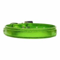 Mirage Pet Products 18-02 MDLGM .75 in.  - 18mm Metallic Two-Tier Collar  Lime Green Medium